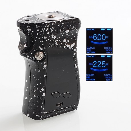 Authentic SMOKTech SMOK Mag 225W TC VW Variable Wattage Mod Right-Handed Edition - Black with White Spray, 6~225W, 2 x 18650