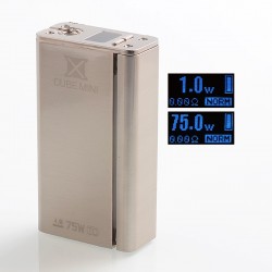 Authentic SMOKTech X Cube Mini 75W Bluetooth TC VW Variable Wattage Box Mod - Silver, 1~75W, 1 x 18650