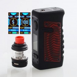 Authentic VandyVape Jackaroo 100W TC VW Box Mod + Jackaroo Tank Kit - Red Ridge, 5~100W, 1 x 18650 / 20700 / 21700, 5ml