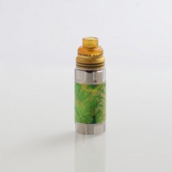 Authentic Ultroner Mini Stick Stabilized Wood Mechanical Mod + Ultroner RDA Kit - Silver + Green, 1 x 18350