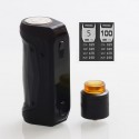 Authentic GeekVape Aegis Solo 100W TC VW Variable Wattage Mod + Tengu RDA Kit - Black, 5~100W, 1 x 18650, 24mm Diameter