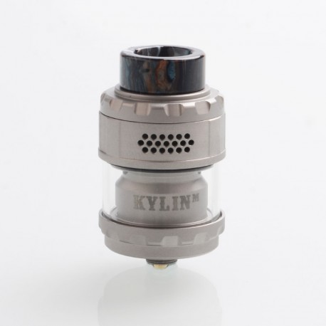 Authentic VandyVape Kylin M Mesh RTA Rebuildable Tank Atomizer - Frosted Grey, 3ml / 4.5ml, 24mm Diameter