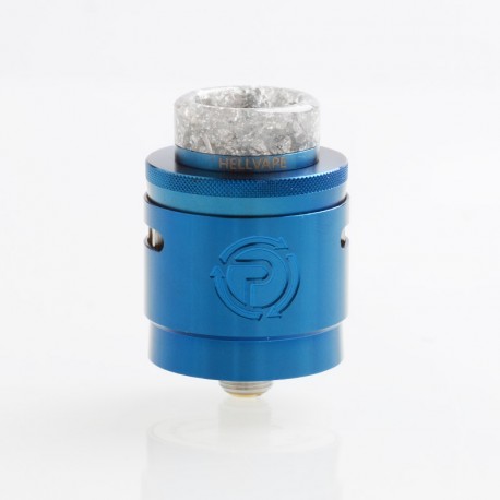 Authentic Hellvape Passage RDA Rebuildable Dripping Atomizer w/ BF Pin - Blue, Stainless Steel, 24mm Diameter