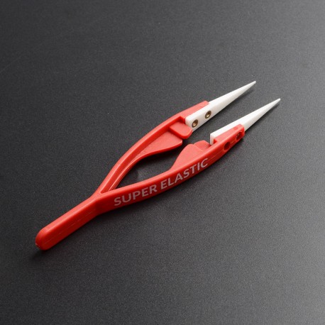 [Ships from Bonded Warehouse] Authentic Coil Father DIY Tool Elastic Tweezers for RDA / RTA / RDTA - Red, Ceramic, 133mm