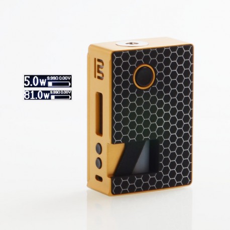 Authentic Blitz Vigor 81W TC VW Variable Wattage Squonk Box Mod - Gold, 5~81W, 1 x 18650 / 20700, 10ml