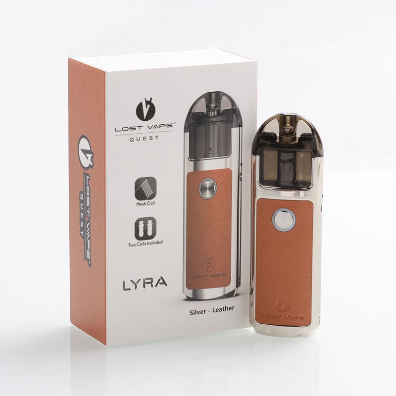Buy Authentic Lost Vape Lyra 1000mAh 20W Silver PU Leather Pod System