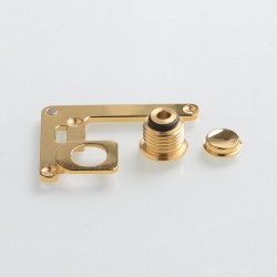 SXK 510 Connector + Button + Button Plate Set for SXK Bantam BB Mini Box Mod Kit - Gold, Stainless Steel (3 PCS)