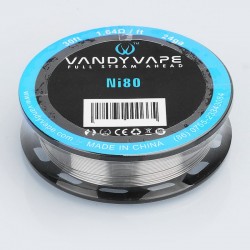 Authentic VandyVape Ni80 Heating Resistance Wire for RDA / RTA / RDTA Atomizer - 24GA, 1.64 ohm / Ft, 10m (30 Feet)