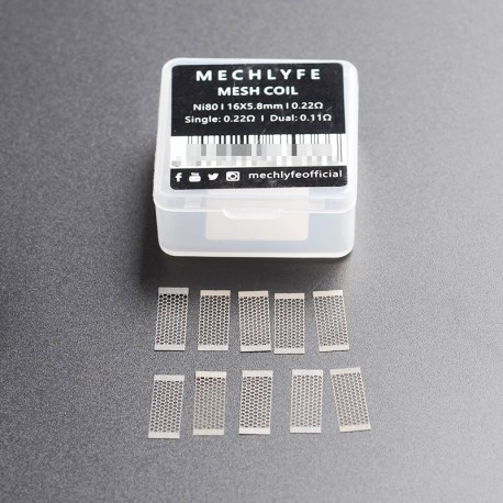 Authentic MECHLYFE x AmbitionZ Slatra Ni80 Mesh Coil Sheet - Silver, 0.22ohm (30~50W) (10 PCS)
