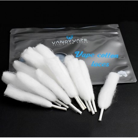 Authentic VandyVape Mesh Coil Organic Cotton Laces for RBA / RDA / RTA / RDTA Atomizer - White (10 PCS)