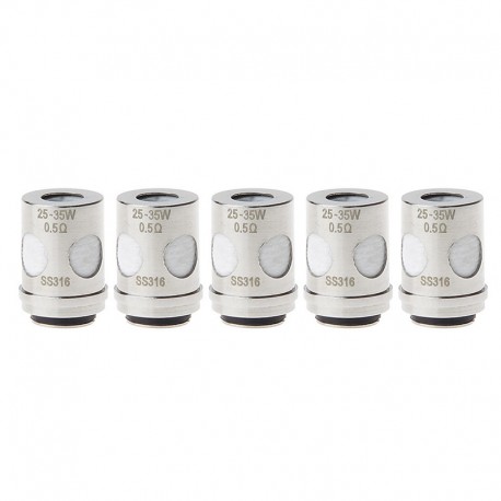 [Ships from Bonded Warehouse] Authentic Vaporesso Ceramic EUC 316L Coil Head for Estoc Tank Mega - 0.5 ohm (25~35W) (5 PCS)