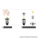 Authentic Vaporesso VECO Plus Sub-Ohm Tank Atomizer - Silver, 316 Stainless Steel + Glass, 0.2ohm / 0.6ohm, 4ml, 24.5mm Diameter