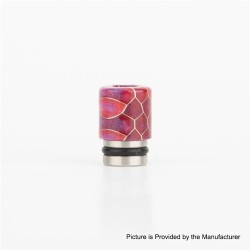 Authentic Reewape AS104S 510 Drip Tip for RDA / RTA /RDTA/Sub-Ohm Tank Atomizer - Purple Red, Stainless Steel + Resin, 15mm