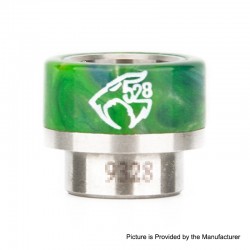 Authentic Reewape AS133 Replacement 810 Drip Tip for 528 Goon/Kennedy/Battle/Mad Dog RDA - Green, Stainless Steel + Resin, 14mm