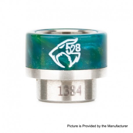 Authentic Reewape AS133 Replacement 810 Drip Tip for 528 Goon / Kennedy / Battle - Blue Green, Stainless Steel + Resin, 14mm