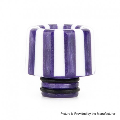 Authentic Reewape AS145 510 Drip Tip for RDA / RTA / RDTA / Sub-Ohm Tank Atomizer - Purple White, Resin, 15mm