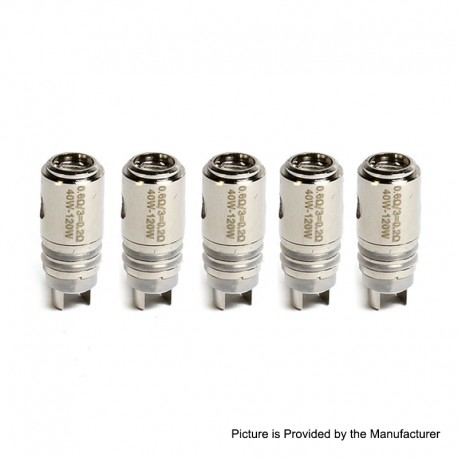 Authentic HorizonTech Arctic Turbo Replacement Bottom Sextuplet Coil Head - Silver, SS, 0.6ohm (40~120W) (5 PCS)