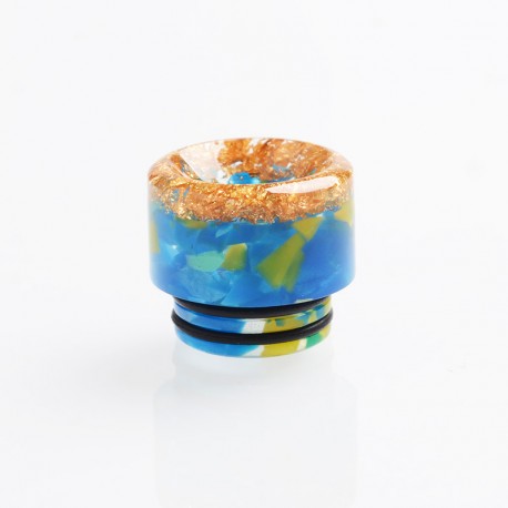 Authentic Reewape AS164 Replacement 810 Drip Tip for SMOK TFV8 / TFV12 Tank / Goon/Kennedy/Reload RDA - Blue + Gold, Resin, 15mm