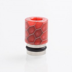 Authentic Reewape AS104S 510 Drip Tip for RDA / RTA / RDTA /Sub-Ohm Tank Atomizer - Red, Stainless Steel + Resin, 15mm