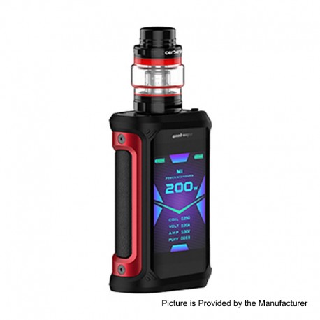 Authentic GeekVape Aegis X 200W TC VW Variable Wattage Mod w/ Cerberus Tank Kit - Red & Black, 5~200W, 5.5ml, 2 x 18650