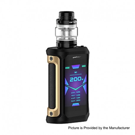 Authentic GeekVape Aegis X 200W TC VW Variable Wattage Mod w/ Cerberus Tank Kit - Gold Black, 5~200W, 5.5ml, 2 x 18650