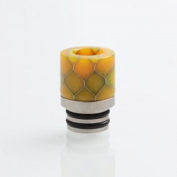 Authentic Reewape AS103S 510 Drip Tip for RDA / RTA / RDTA / Sub-Ohm Tank Atomizer - Yellow, Stainless Steel + Resin, 16mm