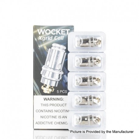 Authentic Snowwolf Wocket Pod System Replacement X-Grid Mesh Coil Head - Silver, 0.7ohm (5 PCS)