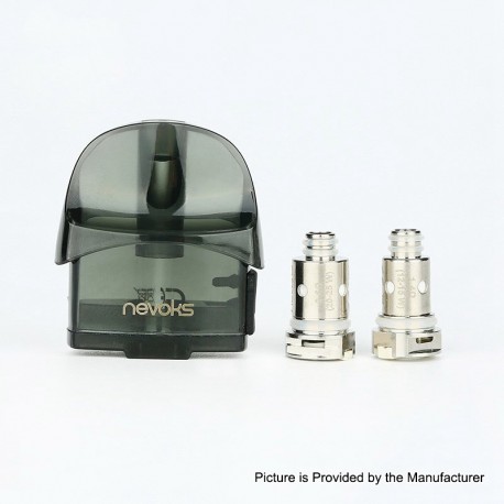 Authentic Nevoks Lusty Pod System Replacement Pod Cartridge w/ 0.6ohm Mesh Coil + 1.4ohm Regular Coil - Black, 3.3ml