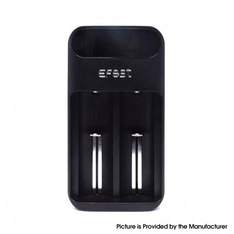 Authentic Efest Lush Q2 Intelligent LED Charger for 17650, 17670, 18350, 18490, 18500, 18650, 20700 Battery - Black, EU Plug