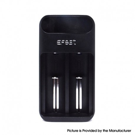 Authentic Efest Lush Q2 Intelligent LED Charger for 17650, 17670, 18350, 18490, 18500, 18650, 20700 Battery - Black, EU Plug