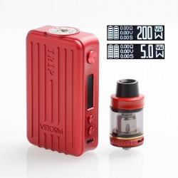 Authentic Storm Trip 200W Suitcase TC VW Variable Wattage Box Mod + Trip Tank Kit - Red, 5~200W, 2 x 18650, 2ml / 6ml