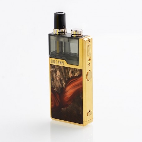 Authentic LostVape Orion Plus DNA 22W 950mAh VW Pod System Starter Kit - Gold-Stabwood, 0.25 / 0.5ohm, 2ml