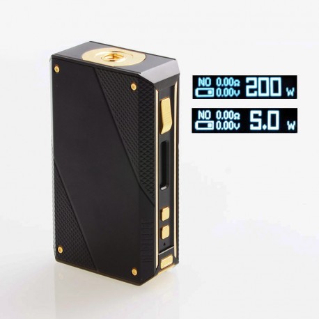 Authentic Ehpro Cold Steel 200 TC VW Variable Wattage Box Mod - Black + Gold, Stainless Steel, 5~200W, 2 x 18650