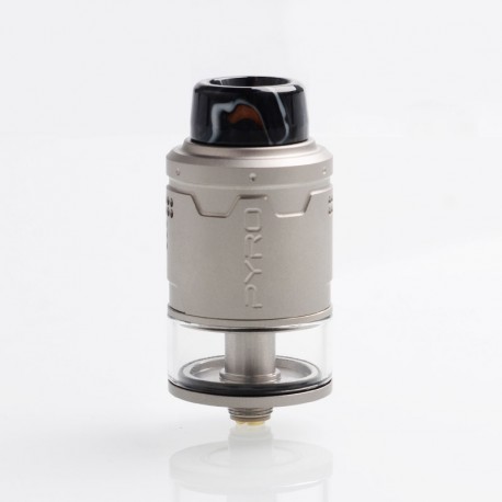 Authentic VandyVape Pyro V3 RDTA Rebuildable Dripping Tank Atomizer w/ BF Pin - Frosted Grey, SS, 2ml, 24mm Diameter