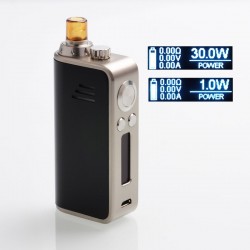 Authentic Hot Marvel 30W 1200mAh VW Mod Pod System Starter Kit - Black, Zinc Alloy + PC, 1~30W, 0.6ohm / 1.2ohm