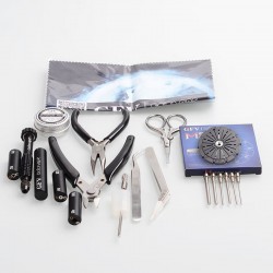 Authentic Goforvape Universal Coil Build Kit - 6 in 1 Coil Jig + 316SS Scissors + Pliers + Ceramic Tweezers + Screwdrive + Coils