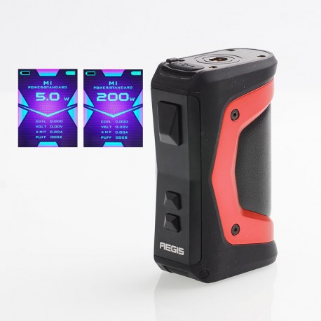 [Ships from Bonded Warehouse] Authentic GeekVape Aegis X 200W TC VW Variable Wattage Mod - Red & Black, 5~200W, 2 x 18650