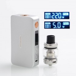 Authentic Vaporesso GEN 220W TC VW Variable Wattage Box Mod w/ SKRR-S Tank Kit - Silver, 5~220W, 2 x 18650, 8ml