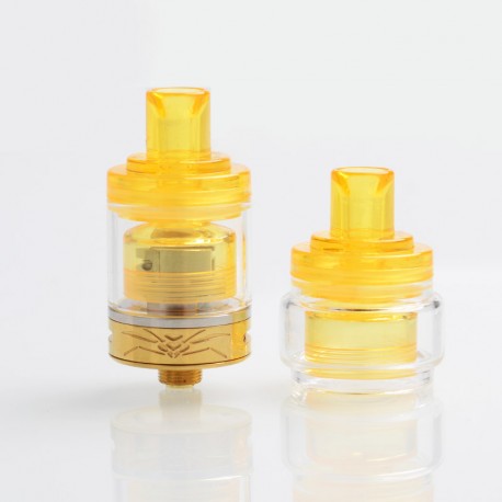 Authentic Oumier Wasp Nano MTL RTA Rebuildable Tank Atomizer w/ PCTG Inner Cap - Gold, SS + Glass, 1.2ml / 2.0ml, 22mm Diameter