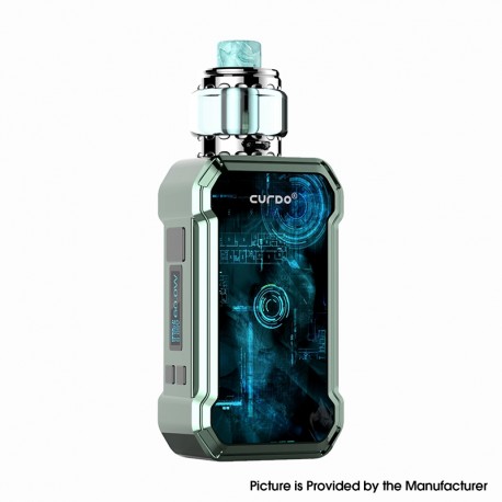 Authentic Curdo Hally 60W TC VW Variable Wattage Box Mod w/Sub Ohm Tank Kit - Deep Green, 3ml, 0.4ohm / 0.6ohm, 1~60W, 1 x 18650