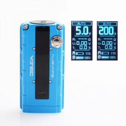 Authentic Augvape VTEC1.8 200W VV Variable Voltage Box Mod - Blue, Zinc Alloy, 2 x 18650, 5~200W