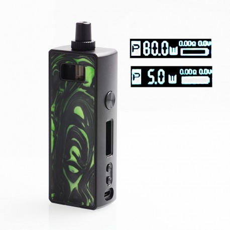 Authentic Mechlyfe Ratel 80W Rebuildable TC VW Mod Pod Kit - Aluminium Alloy, Resin Green, 5~80W, 1 x 18650