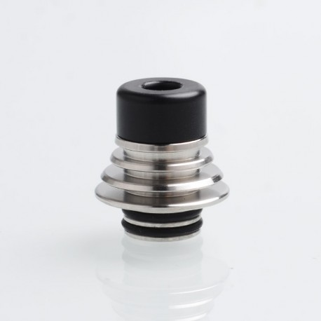 Authentic Vapefly Brunhilde MTL RTA Replacement Short 510 Drip Tip w/ Cooling Fin - Black, Delrin + Stainless Steel