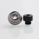 Authentic Vapefly Brunhilde MTL RTA Replacement Short 510 Drip Tip w/ Cooling Fin - Black, Delrin + Stainless Steel