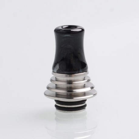 [Ships from Bonded Warehouse] Authentic Vapefly Brunhilde MTL RTA Replacement Long 510 Drip Tip w/ Cooling Fin - Black + White