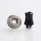 Authentic Vapefly Brunhilde MTL RTA Replacement Long 510 Drip Tip w/ Cooling Fin - Black + White, Resin + Stainless Steel