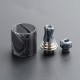 Authentic Vapefly Brunhilde MTL RTA Replacement Short Drip Tip + Long Drip Tip + Tank Tube - Black, PMMA