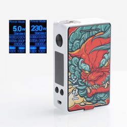 Authentic Vapelustion Hannya 230W TC VW Variable Wattage Box Mod - White, 5~230W, 2 x 18650