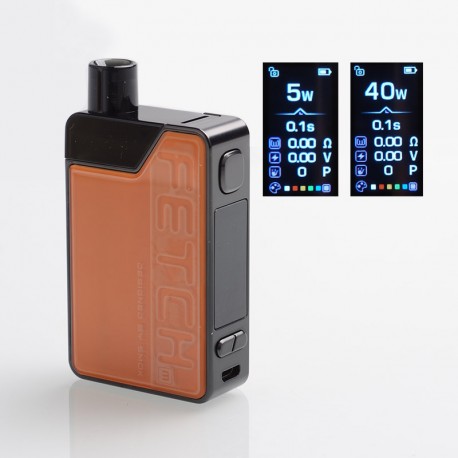 Authentic SMOKTech SMOK Fetch Mini 40W 1200mAh VW Box Mod Pod System Starter Kit - Orange, PCTG + Glass, 3.7ml, 5~40W