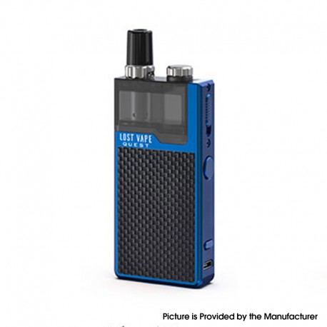 Authentic LostVape Orion Q-PRO Q Pro 24W 950mAh Pod System Starter Kit - Blue / Weave, Stainless Steel, 2ml, 0.5ohm / 1.0ohm